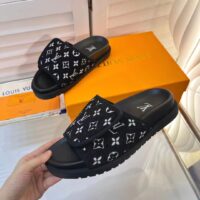 Louis Vuitton LV Unisex Miami Mule Black Mini Monogram Textile Anatomic Insole (6)