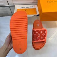 Louis Vuitton LV Unisex Miami Mule Red Mini Monogram Textile Anatomic Insole (4)