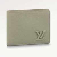 Louis Vuitton LV Unisex Multiple Wallet Sage Cowhide Leather 3 Card Slots (6)