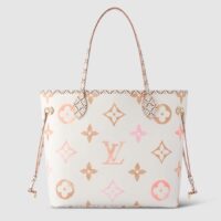 Louis Vuitton LV Unisex Neverfull MM Beige Monogram Coated Canvas Textile Lining (1)