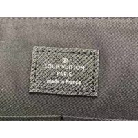 Louis Vuitton LV Unisex Pochette 24H Black Taiga Cowhide Leather Zip Closure (8)