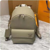 Louis Vuitton LV Unisex Takeoff Backpack Sage Cowhide Leather Textile Lining (5)