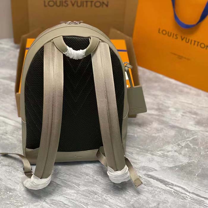 Louis Vuitton LV Unisex Takeoff Backpack Sage Cowhide Leather Textile Lining (6)