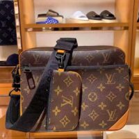 Louis Vuitton LV Unisex Trio Messenger Radiant Sun Monogram Macassar Coated Canvas (5)