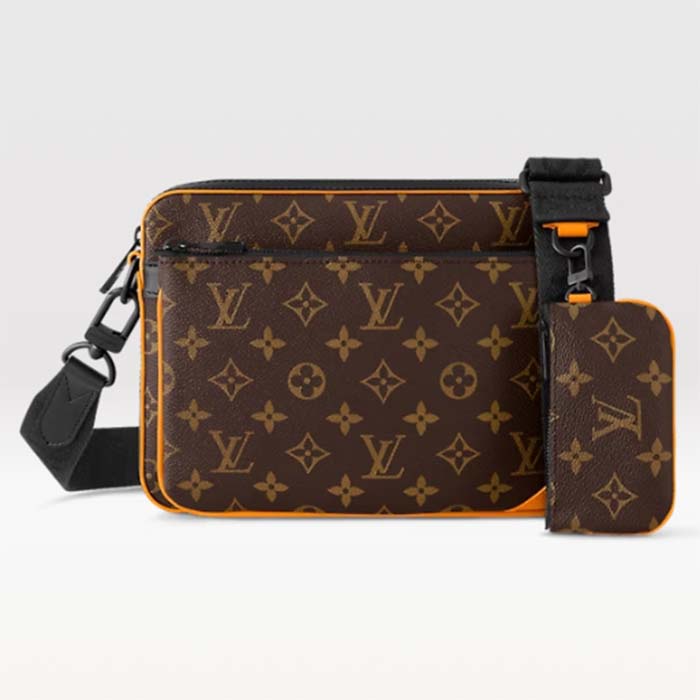 Louis Vuitton LV Unisex Trio Messenger Radiant Sun Monogram Macassar Coated Canvas