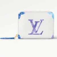 Louis Vuitton LV Unisex Zippy Coin Purse Blue Monogram Coated Canvas Zip Closure (7)