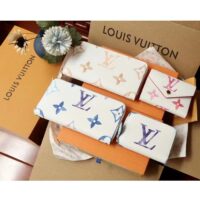 Louis Vuitton LV Unisex Zippy Wallet Blue Monogram Coated Canvas Zip Closure (11)