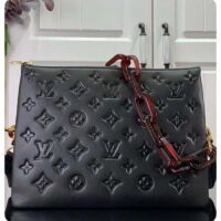Louis Vuitton LV Women Coussin PM Handbag Black Calfskin Cowhide Leather (1)