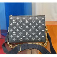 Louis Vuitton LV Women Coussin PM Handbag Blue Lambskin Cowhide Leather Zip Closure (3)
