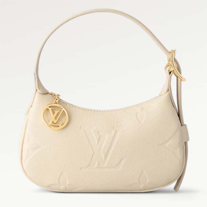 Louis Vuitton LV Women Mini Moon Cream Monogram Empreinte Embossed Supple Grained Cowhide Leather