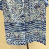 Louis Vuitton LV Women Monogram Tile Short Sleeve Shirt Cotton Blue White Regular Fit