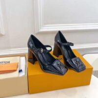 Louis Vuitton LV Women Shake Pump Black Patent Calf Leather Lambskin 8.5 CM Heel (10)