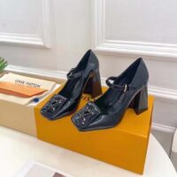 Louis Vuitton LV Women Shake Pump Black Patent Calf Leather Lambskin 8.5 CM Heel (10)