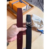 Louis Vuitton Unisex LV Heritage 35 MM Reversible Belt Black Bordeaux Leather (7)