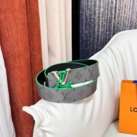 Louis Vuitton Unisex LV Line 40 MM Reversible Belt Green Monogram Eclipse Reverse Coated Canvas (9)