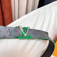 Louis Vuitton Unisex LV Line 40 MM Reversible Belt Green Monogram Eclipse Reverse Coated Canvas (9)