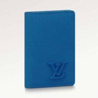 Louis Vuitton Unisex LV Pocket Organizer Bright Blue Cowhide Leather 3 Card Slots (2)