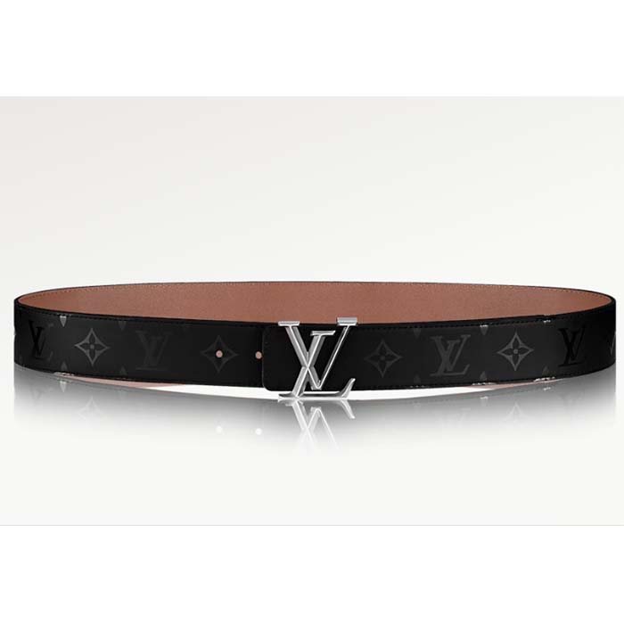 Louis Vuitton Unisex LV Pyramide 40 MM Reversible Calf Leather Monogram Illusion Strap