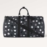 Louis Vuitton Unisex LV x YK Bandoulière Keepall 55 Monogram Eclipse Coated Canvas 3D Painted Dots Print (1)