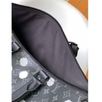 Louis Vuitton Unisex LV x YK Bandoulière Keepall 55 Monogram Eclipse Coated Canvas 3D Painted Dots Print (1)