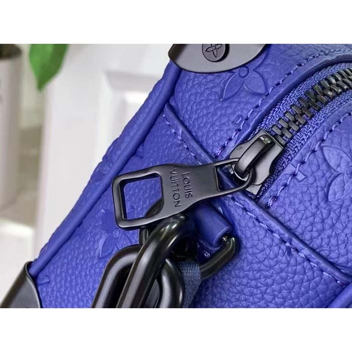 Louis Vuitton Unisex Mini Soft Trunk Racing Blue Embossed Taurillon Monogram Cowhide Leather (12)