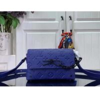 Louis Vuitton Unisex Steamer Wearable Wallet Racing Blue Embossed Taurillon Monogram Cowhide Leather (5)