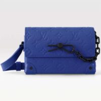 Louis Vuitton Unisex Steamer Wearable Wallet Racing Blue Embossed Taurillon Monogram Cowhide Leather (5)