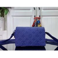 Louis Vuitton Unisex Steamer Wearable Wallet Racing Blue Embossed Taurillon Monogram Cowhide Leather (5)
