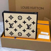 Louis Vuitton Unisex Toiletry Pouch On Chain Black Lotus Cotton Cowhide Leather (2)