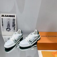 Louis Vuitton Unisex Trainer Sneaker Green Strass Rubber Outsole LV Initials Monogram Flowers (5)