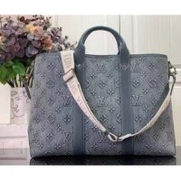 Louis Vuitton Unisex Weekend Tote MM Monogram Washed Denim Coated Canvas Cowhide Leather (12)