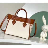 Louis Vuitton Women LV On My Side MM Tan Canvas Smooth Cowhide Leather (10)