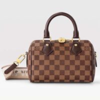 Louis Vuitton Women LV Speedy Bandoulière 20 Damier Ebene Coated Canvas Cowhide Leather (11)