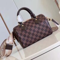 Louis Vuitton Women LV Speedy Bandoulière 20 Damier Ebene Coated Canvas Cowhide Leather (11)