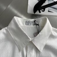 Dior Men CD Diamond Shirt White Silk-Blend Jacquard All-Over Shirttail Hem Viscose Silk (3)