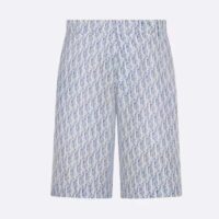 Dior Men CD Dior Oblique Bermuda Shorts Blue Striped Silk Twill (6)