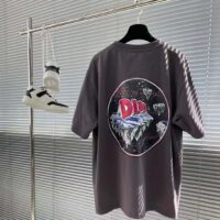 Dior Men CD Relaxed-Fit T-Shirt Gray Slub Cotton Jersey Ribbed Crew Neck (9)