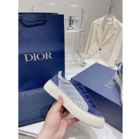 Dior Unisex CD Dior B33 Sneaker Navy Blue Dior Oblique Jacquard Suede (8)
