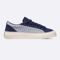 Dior Unisex CD Dior B33 Sneaker Navy Blue Dior Oblique Jacquard Suede (8)