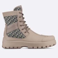 Dior Unisex CD Dior Garden Lace-Up Boot Beige Black Oblique Jacquard Brown Rubber (3)