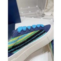 Dior Unisex CD Dior Tears B33 Sneaker Blue Multicolor Mohair Navy Blue Suede (8)