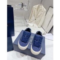 Dior Unisex CD Dior Tears B33 Sneaker Blue Oblique Denim Peace Sign Navy Blue Suede (6)