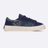 Dior Unisex CD Dior Tears B33 Sneaker Blue Oblique Denim Peace Sign Navy Blue Suede (6)