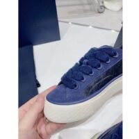 Dior Unisex CD Dior Tears B33 Sneaker Blue Oblique Denim Peace Sign Navy Blue Suede (6)