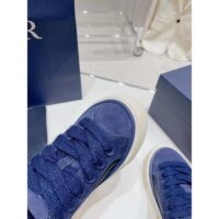 Dior Unisex CD Dior Tears B33 Sneaker Blue Oblique Denim Peace Sign Navy Blue Suede (6)