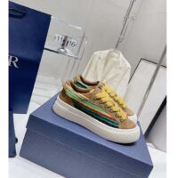 Dior Unisex CD Dior Tears B33 Sneaker Yellow Multicolor Mohair Brown Suede (10)