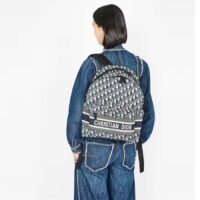 Dior Unisex CD DiorTravel Backpack Blue Dior Oblique Jacquard (9)