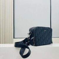 Dior Unisex CD Pouch Strap Black Dior Oblique Jacquard Double Zipped Pocket (5)