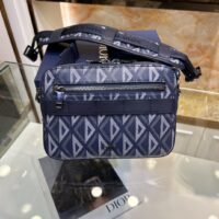 Dior Unisex CD Safari Bag Strap Navy Blue CD Diamond Canvas (3)