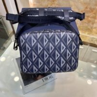 Dior Unisex CD Safari Bag Strap Navy Blue CD Diamond Canvas (3)